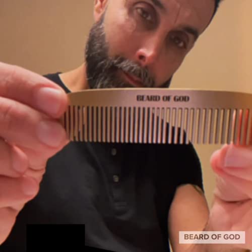 Antique Copper-Plated & Weighted Pocket Comb For Men's Hair, Beard, & Mustache. 1.1Oz Weight #TOP3