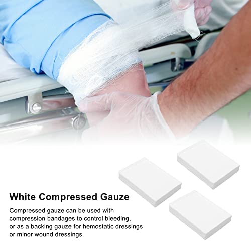 Bloco de Gaze de Curva de Compressão, 3 Peças de Gaze Branca Comprimida para Casa Ao Ar Livre