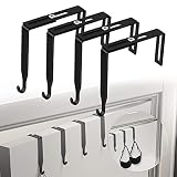 Jctinutl 4 Pack Adjustable Cubicle Universal Partition Hanger Set Metal Black Cubicle Hooks Door Mir