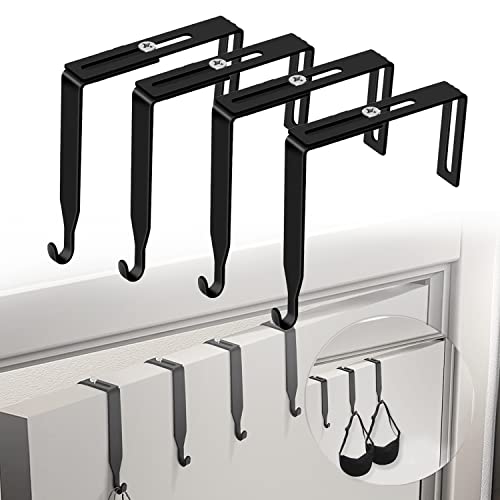 Jctinutl 4 Pack Adjustable Cubicle Universal Partition Hanger Set Metal Black Cubicle Hooks Door Mirror Hangers, Adjusted To Fit 1 3/8 Inch To 3 1/2 Inch Thickness For Office Whiteboard Wall Panels #TOP30