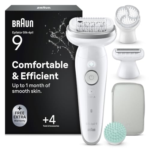 Braun Silk-Épil 9 Epilatore Elettrico Donna, Accessori, 9-080 Argento