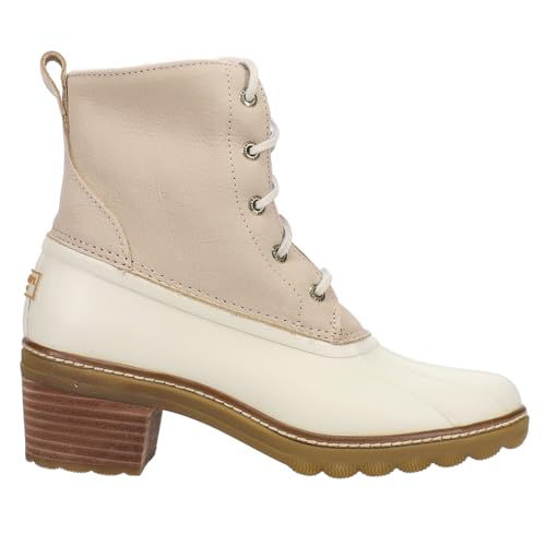 Image of Sperry Top-Sider womens Saltwater Heel Fashion Boot, Ivory, 7 UK