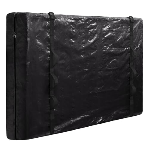 TICONN Mattress Bags for Moving, Heavy Duty Twin Mattress Cover Storage Bag with Full-Around Handle and Adjustable Buckles (Black, Twin) Black Twin