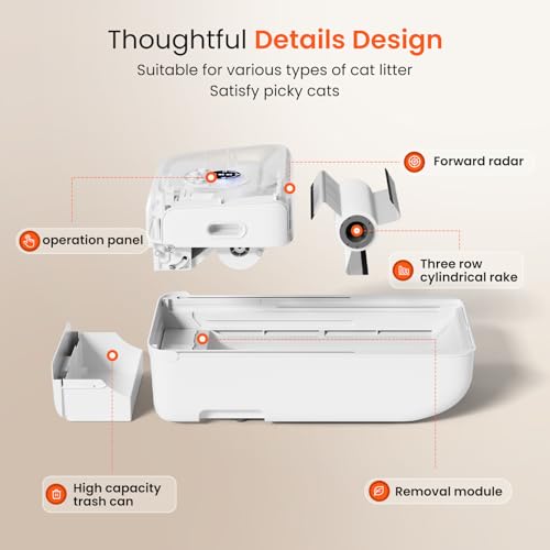 Myapet Open Top Self Cleaning Cat Litter Box, Automatic Litter Box for Multiple Cats with APP Control and Safety Protection - Image 4