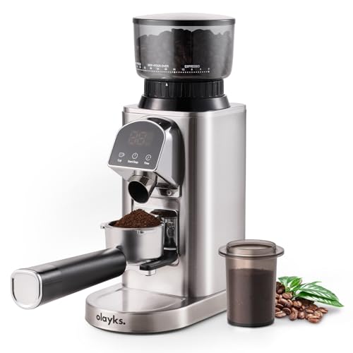 Olayks Conical Burr Coffee Grinder Electric with Electronic Timer, Anti-Static, Coffee Grinders for Home Use, Adjustable Conical Burr Mill with 48 Precise Settings for Espersso/Drip/French Press by Olayks - Used condition - US$104.49