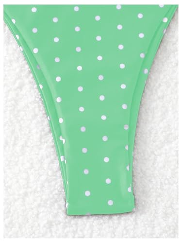 Image of SOLY HUX Women's Polka Dots Print Bathing Suit Halter Triangle Tie Side Bikini Sets Two Piece Swimsuit