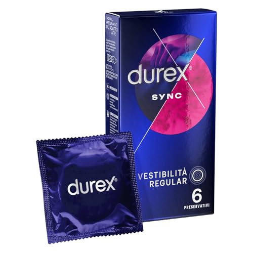 Durex Sync Preservativi Ritardanti e Stimolanti, 4 Pezzi