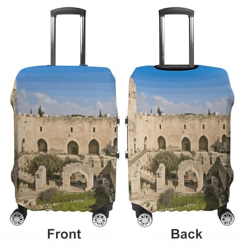 Israel at The Tower of David Luggage Cover Tsa Approved Suitcase Covers for Luggage Elastic Washable Suit Case Covers Anti-Scratch Travel Luggages Sleeve Suitcase Protector Fits 19-30 Inch Case(M)3