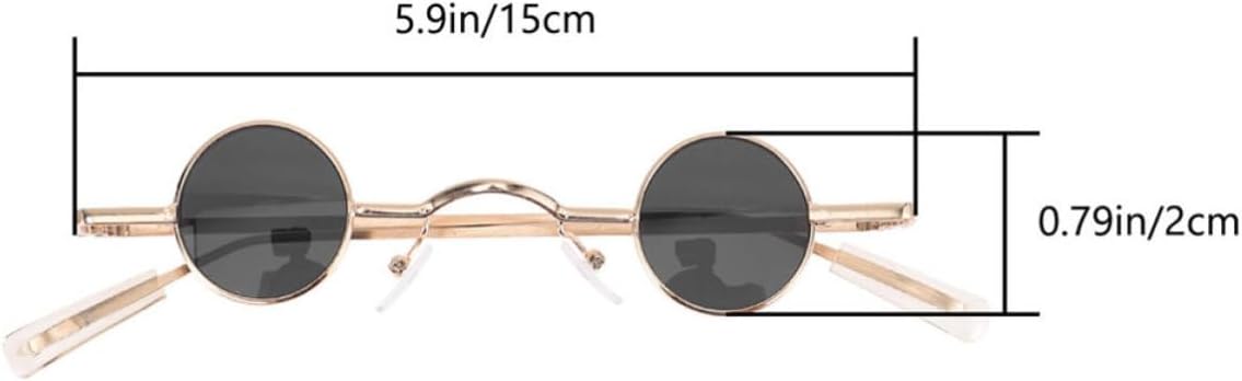 YARNOW 2 Pairs of Vintage round Sunglasses Lightweight Metal Frame Retro Costume Accessories for Women and Men Outdoor Summer Eyewear