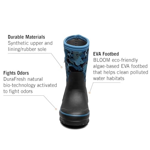 Image of BOGS Grasp Kids Waterproof Rain Boots, Insulated Winter Snow Boots | Winter Boots, for Rain, Snow & Mud with Easy Pull-On Handles for Toddlers, Boys & Girls, All-Weather Protection