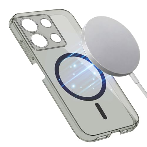 Image of Jkobi Lifetime Anti-Yellow MagSafe Compatible Clear Back Cover Case for Xiaomi Redmi Note 13 5G (Sleek Hard Crystal | Shockproof and Camera Protection)