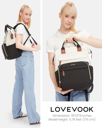 Image of LOVEVOOK Laptop Backpack for Women, 17.3'' Waterproof Nurse Bag Teacher Work Backpack Purse for Women, Travel Computer Backpack for College Office Business Ladies