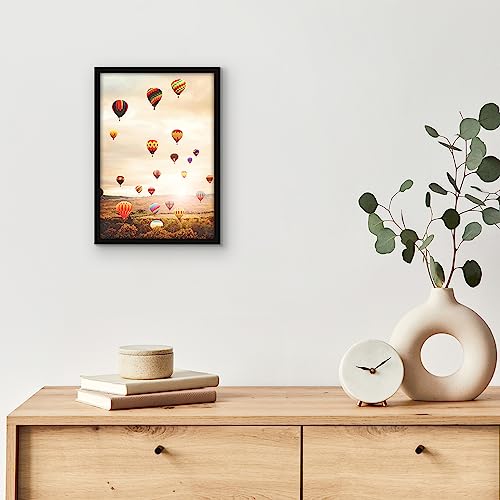 Americanflat 7x10 Picture Frame with Shatter-Resistant Glass - Streamline Collection - Thin Border Photo Frame for Tabletop and Wall Display - Hanging Hardware and Easel Stand Included - Black