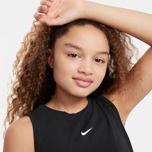 Nike Pro Girls' Dri-FIT Training Tank Top (Black/White, FV2422-010)4