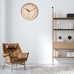 Easy-to-Read 10 Inch Wall Clock Silent, Non-Ticking Decorative Rustic Analog Quartz Wall Clock Battery Operated for Bedroom Living Room Kitchen Farmhouse Office School (Graining)
