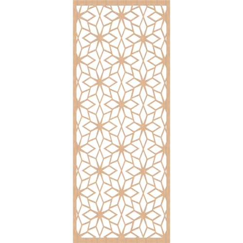 Image of Lake Decorative Pierced Fretwork Wood Wall Panels, 35 3 /8 inchW x 89 3 /8 inchH x 3 /8 inchT, Hickory