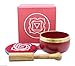 DharmaObjects Tibetan Palm Size Root Chakra Premium Singing Bowl Gift Set