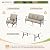 MIXPATIO Patio Furniture Set 4 pcs, Outdoor Patio Furniture, 3-Seat Sofa, 2 Rocking Chairs, Metal Coffee Table and 5.75" Extra Thick Cushion, Patio Conversation Set for Garden Backyard Deck,Beige