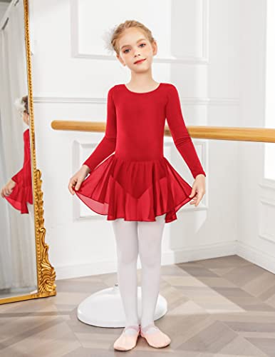 Image of Arshiner Kids Girls Classic Long Sleeve Leotard Dance Ballet Dress