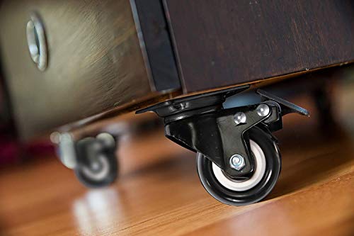 Image of 4 x Small 2 inch Double Wheel with Plate & Break for Office Chair | Set of 4