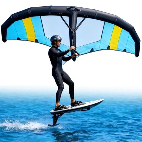 Ultralight Inflatable Wind Foil Wing for Wingfoiling – Constructed with High-Tenacity Polyester Ripstop, Powerful Handheld Sail with Repair Kit, Ideal for Hydrofoil Boards and Outdoor Water Sports 6㎡