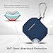 GMYLE Silicone Case for AirPods, Luxury Heavy Duty Armor Defender Protective Shockproof Wireless Charging Airpod Cover Skin with Keychain Accessory kit Compatible for Apple AirPods 1 & 2, Navy Blue