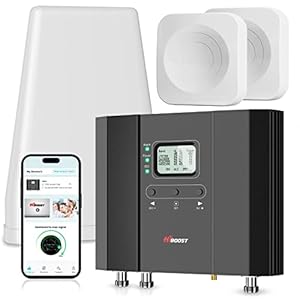 Cell Phone Booster for Multiroom: Boost Cellular Signal up to 10,000 sq ft for All U.S. Carriers | Cell Phone Signal Boosters with 2 Inside Antennas Set for Homes & Offices 2-Story