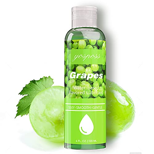 Yosposs Green Grape Flavored Lubricant , 4 Fl.oz Natural Edible Personal Lube For Men Women Couples, Premium Water Based Lubricant For Women, Smooth And Slippery Long Lasting #TOP8