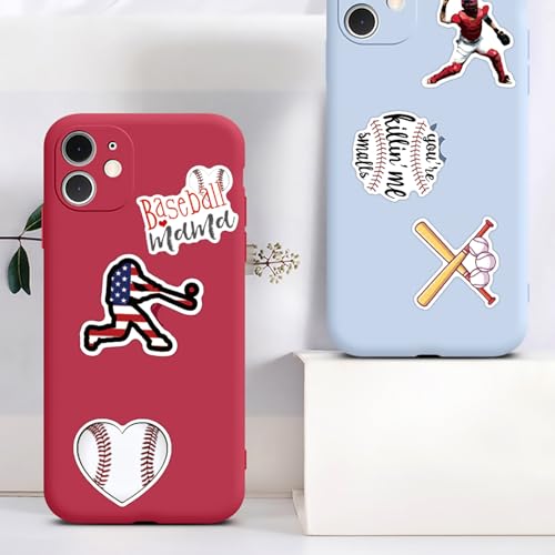 Baseball Stickers 100 Pack,Sports Baseball Stickers Waterproof Vinyl for Water Bottles,Baseball Sticker,Baseball Helmet Stickers Gifts for Boys/Girls,Baseball Gifts for Teen Boys Stickers and Decals