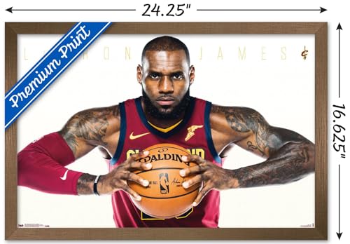 Trends International NBA Cleveland Cavaliers - Lebron James 17 Wall Poster, 22.4L x 14.7W, Bronze Framed Version by Trends International - Used condition - Image 2