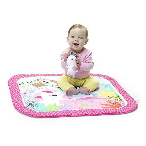 Bright Starts Unicorn Crew Baby Activity Gym & Play Mat With Taggies, Newborn And Up - Pink, 30X30X18 Inch #TOP2