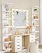 TFK 7 Tier Lack Wall Shelf Unit with Remote LED Lights,77