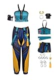 Demon Hunters Cosplay HUNTERX Costume Kpops HUNTERX Top Trousers Shoulder Straps Womens Uniforms Halloween Outfits