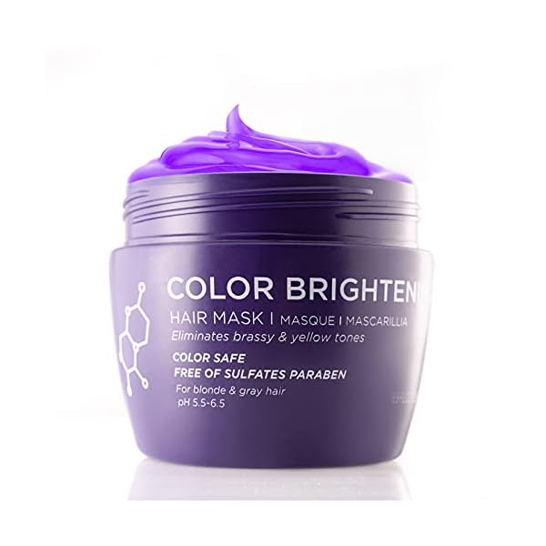 Luseta Purple Hair Mask 16.9 Oz, Deep Conditioner for Color Treated Hair Neutralizes Unwanted Yellow Tones and Removes Brassine, for Blond and Gray hair, Sulfate & Paraben Free