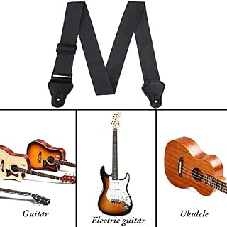 URATOT Sangle de guitare réglable avec extrémités en cuir pour guitare avec 3 supports de médiators et 6 médiators Noir - Les Beatles, Paul McCartney, John Lennon, RIngo Starr, George Harrison URATOT Sangle de guitare réglable avec extrémités en cuir pour guitare avec 3 supports de médiators et 6 médiators Noir – Image 4
