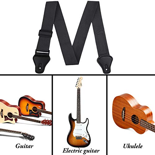 URATOT Sangle de guitare réglable avec extrémités en cuir pour guitare avec 3 supports de médiators et 6 médiators Noir - Les Beatles, Paul McCartney, John Lennon, RIngo Starr, George Harrison URATOT Sangle de guitare réglable avec extrémités en cuir pour guitare avec 3 supports de médiators et 6 médiators Noir – Image 5
