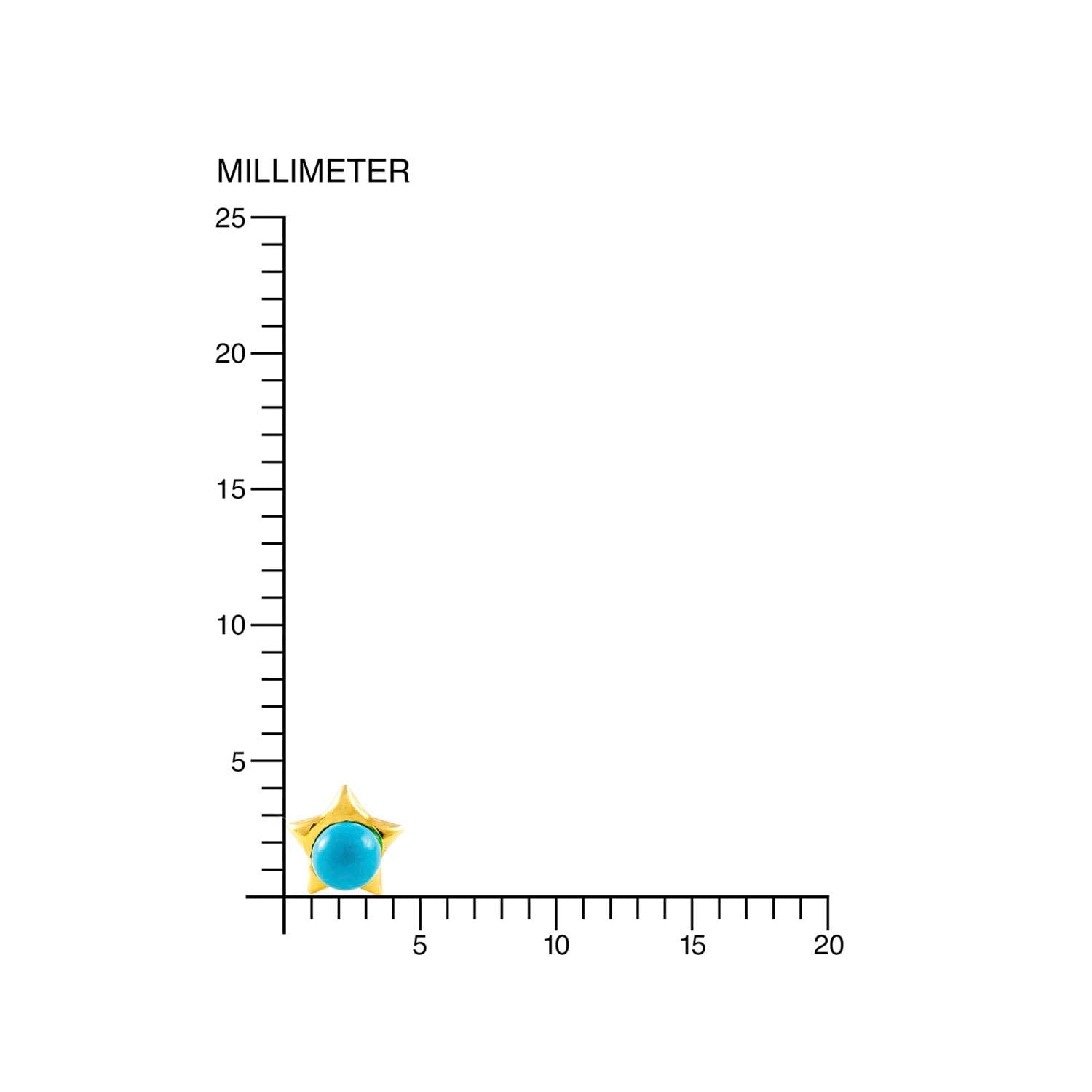 Mondepetit - Orecchini bambini Stella Turchese 2.5 mm Oro Giallo 18K - Scatola Regalo - Certificato di garanzia