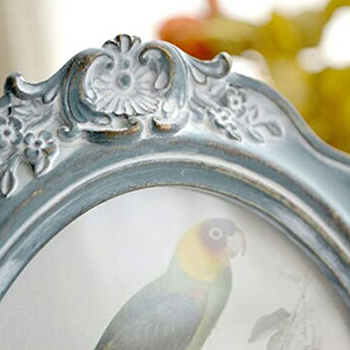 Cisoo Vintage Oval Picture Frame 5X7 Antique Photo Frame Table Top Display And Wall Hanging Home Decor (Blue) #TOP3