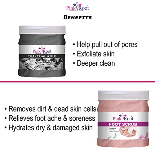 Image of Pink Root Charcoal Scrub 500gm with Foot Scrub 500gm
