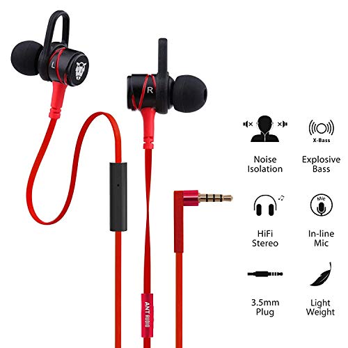 Image of Ant Audio W56 Wired in Ear Earphone with Mic (Red)