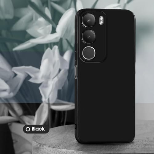 Image of Back Cover for Vivo Y29 5G / Y19s 4G | Full Camera Protection | Premium Liquid Silicon Case | Flexible Bumper Case for Vivo Y29 5G / Y19s 4G (Black)