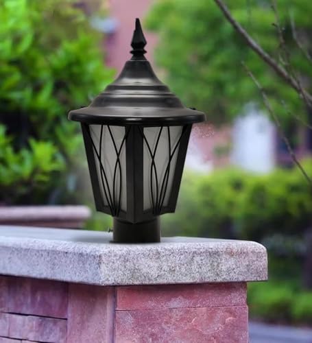 Image of Modern Waterproof LED Gate Light for Outdoor Wall & Main Gate Decoration - Metal & Glass Exterior Lamp (Pack of 1)