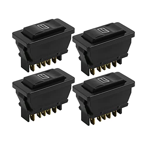 sourcing map 4Pcs 5 Patillas Interruptor de Elevalunas Pulsador con Luz Universal CC 12V