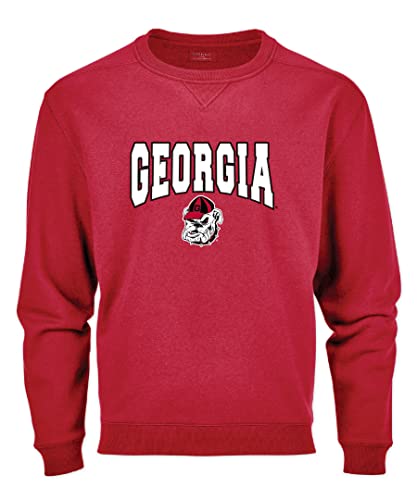 boxercraft Men's University of Georgia Bulldogs Fleece Crew, True Red, XL