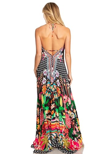 Image of Sakkas Lizi 2025 Womens Maxi High-Low Halter Handkerchief Long Dress Beach Party