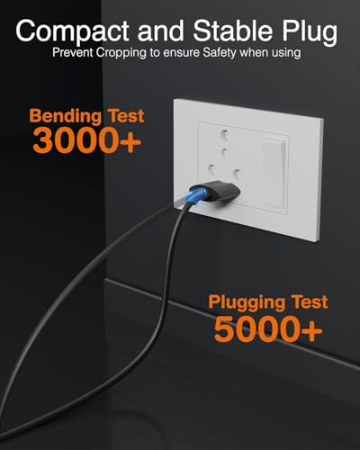 Image of FEDUS Long 1.5m 22AWG Male to Female 2 Pin Power Extension Cord Wire, 6amp Indoor Outdoor Power Cord Extension Electrical Extender Power Cable for appliances, Electronics, and Power Tools.
