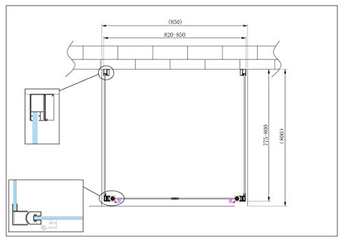 Box Cabina Doccia Composto Da 2 Pareti Fisse E 1 Porta Saloon Battente Vetro 6 Mm Easyclean H.190 Cromo (2 Fisse 77,5-80 + 1 Saloon 82-85) - 6
