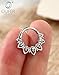 OUFER Lotus Cartilage Earrings for Women, 316L Surgical Steel Nose Rings Hoops, 16G Flower Hinged Segment Clicker Helix Cartilage Conch Rook Daith Piercing Jewelry-10MM