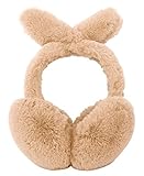 Simplicity Women's Winter Warm and Cute Ear Warmers Outdoor Earmuffs (Bunny_Khaki1)