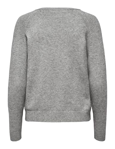 ONLY Damen Onllesly Kings L/S Trui KNT Noos Pullover, Medium Grey Melange/, S EU